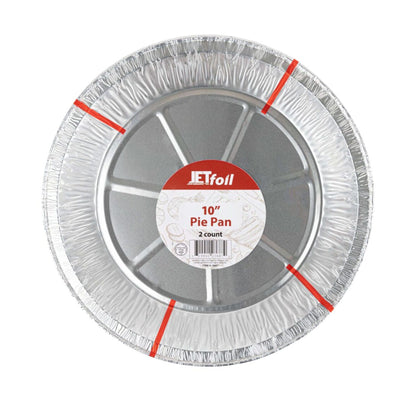 Jetfoil 10” Disposable Deep Heavy Weight Aluminum Foil Round Pie Pans –Oven Safe, Easy Cleanup Bakeware Jetfoil