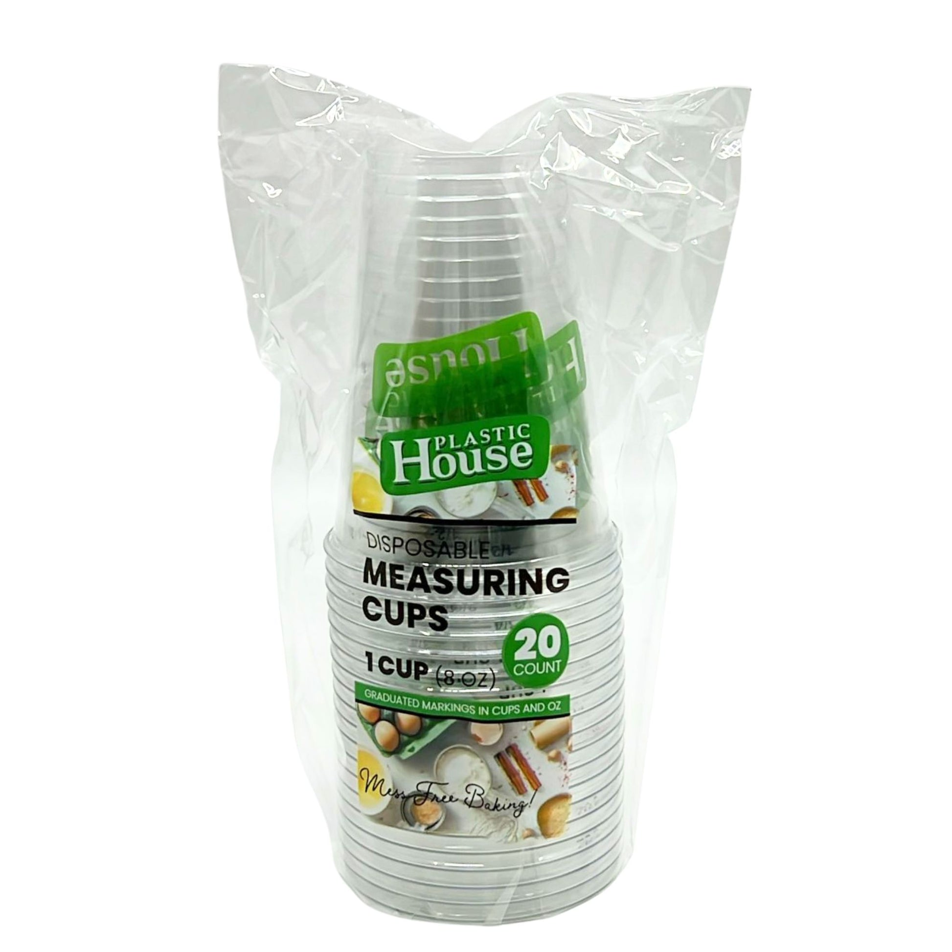 Plastic House 8Oz Translucent Plastic Measuring Cups:20CT Measuring Cups Plastic House