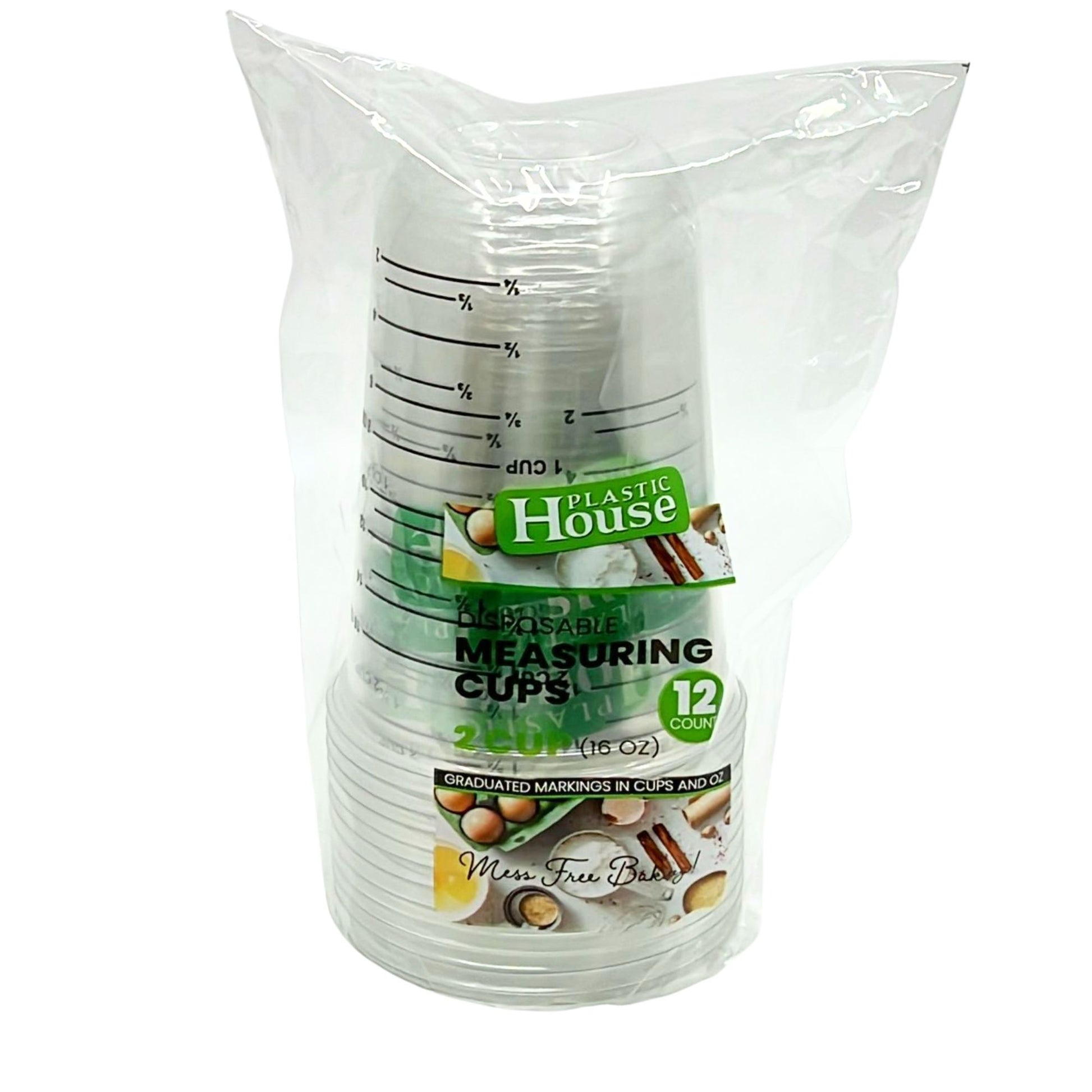 Plastic House 16Oz Translucent Plastic Measuring Cups:12CT Measuring Cups Plastic House