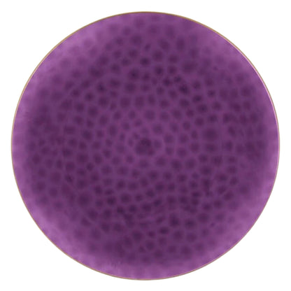 Organic Hammered 10" Purple & Gold Disposable Plastic Dinner Plate Disposable Plates Blue Sky