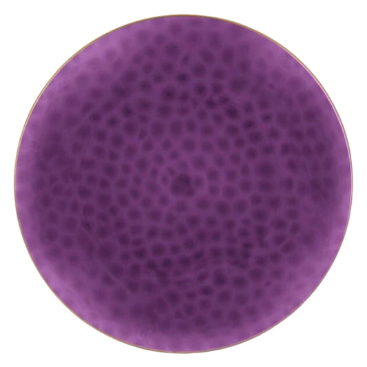 Organic Hammered 10" Purple & Gold Disposable Plastic Dinner Plate Disposable Plates Blue Sky