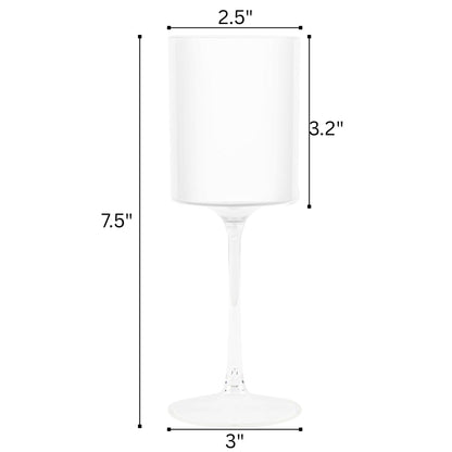 Two Tone 9 Oz White/Clear Plastic Wine Goblets Wine Goblets SIMCHA Collection