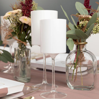 Two Tone 9 Oz White/Clear Plastic Wine Goblets Wine Goblets SIMCHA Collection