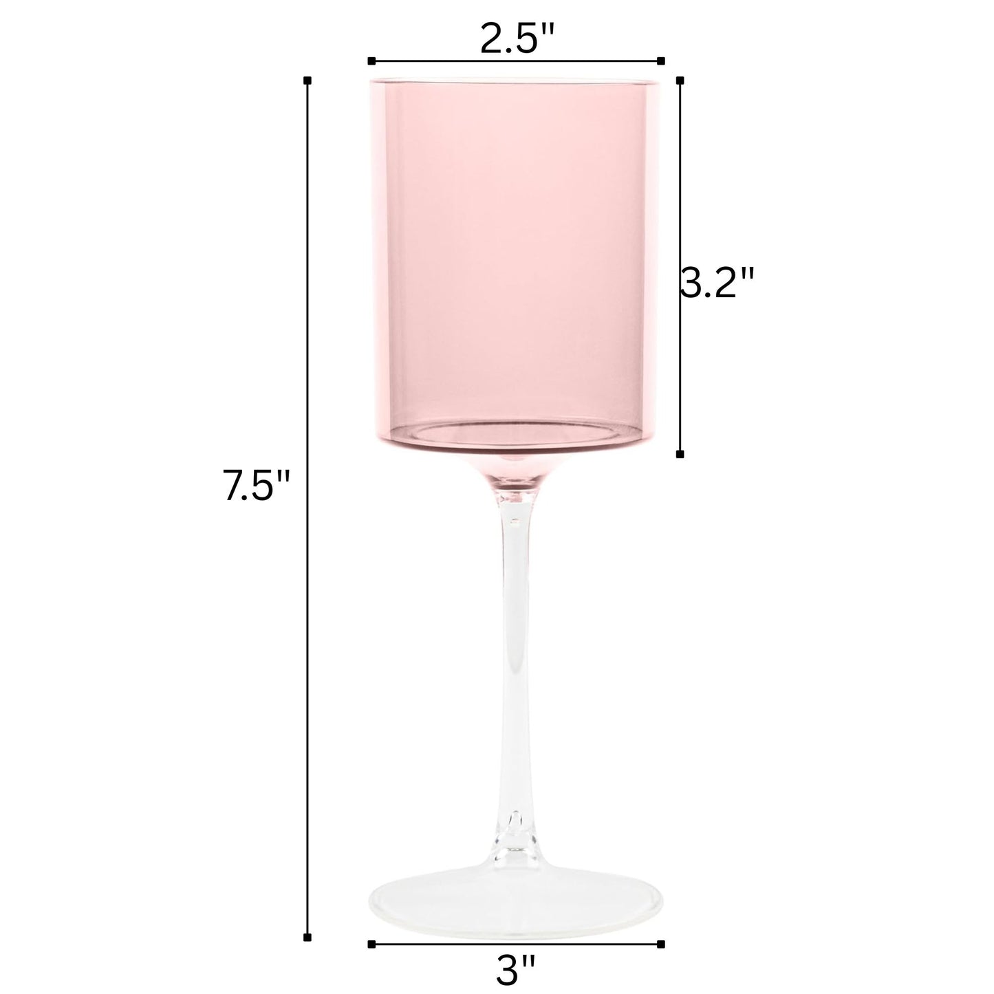 Two Tone 9 Oz Pink/Clear Plastic Wine Goblets Wine Goblets SIMCHA Collection