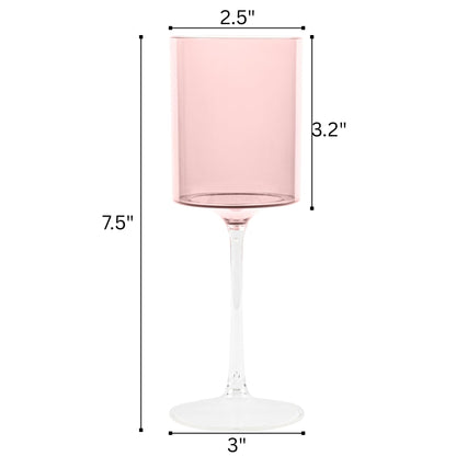 Two Tone 9 Oz Pink/Clear Plastic Wine Goblets Wine Goblets SIMCHA Collection