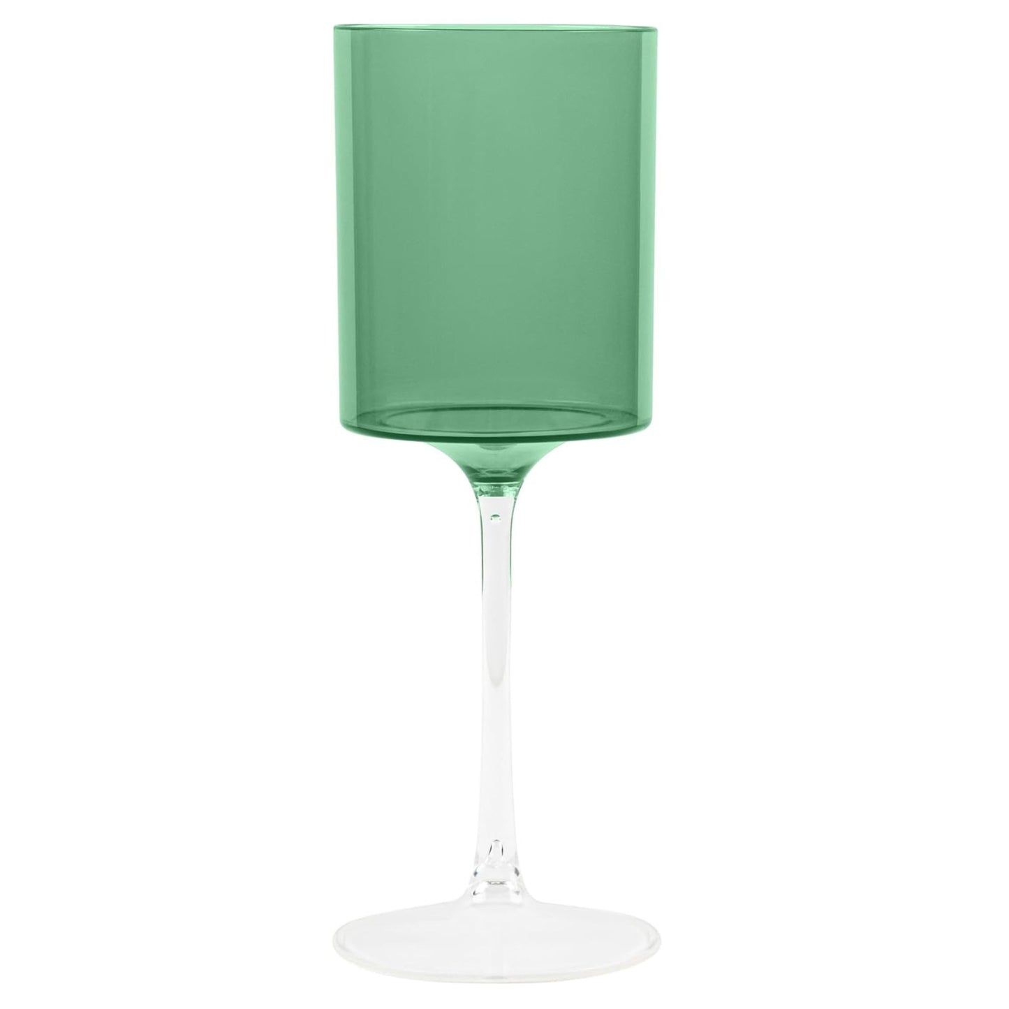 Two Tone 14 Oz Green /Clear Plastic Wine Goblets Wine Goblets SIMCHA Collection