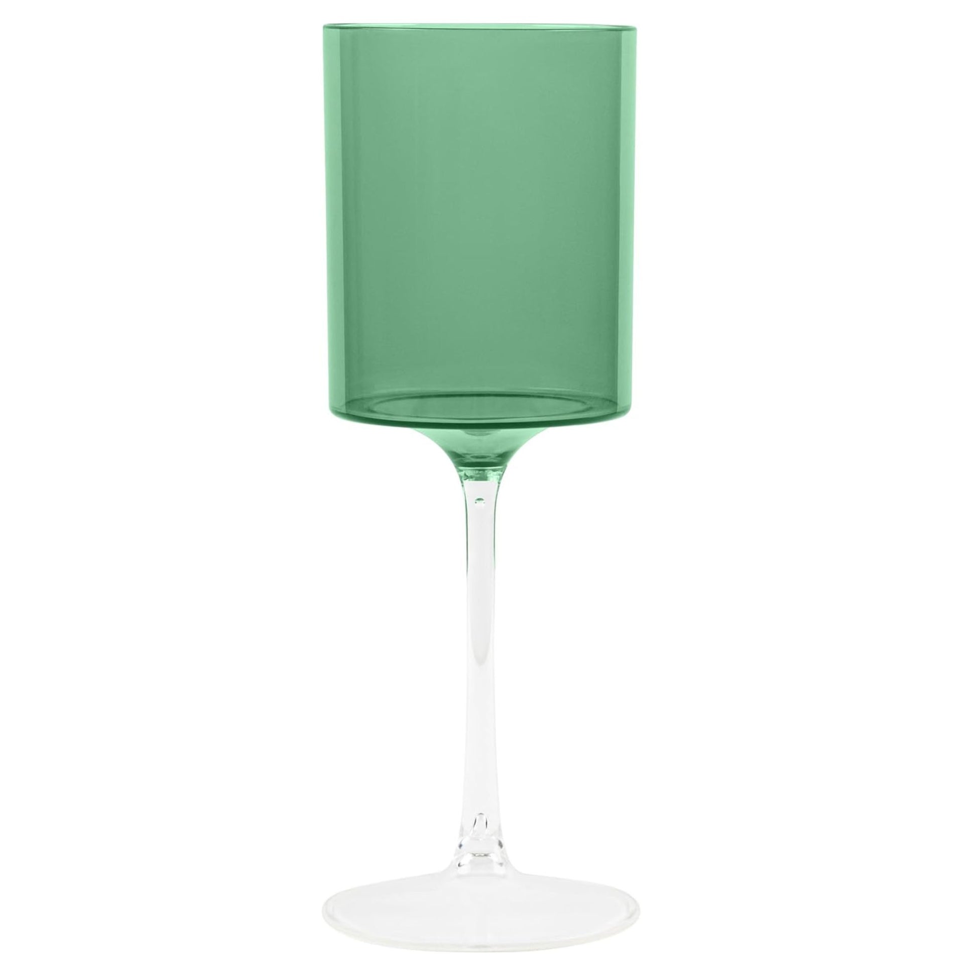 Two Tone 14 Oz Green /Clear Plastic Wine Goblets Wine Goblets SIMCHA Collection