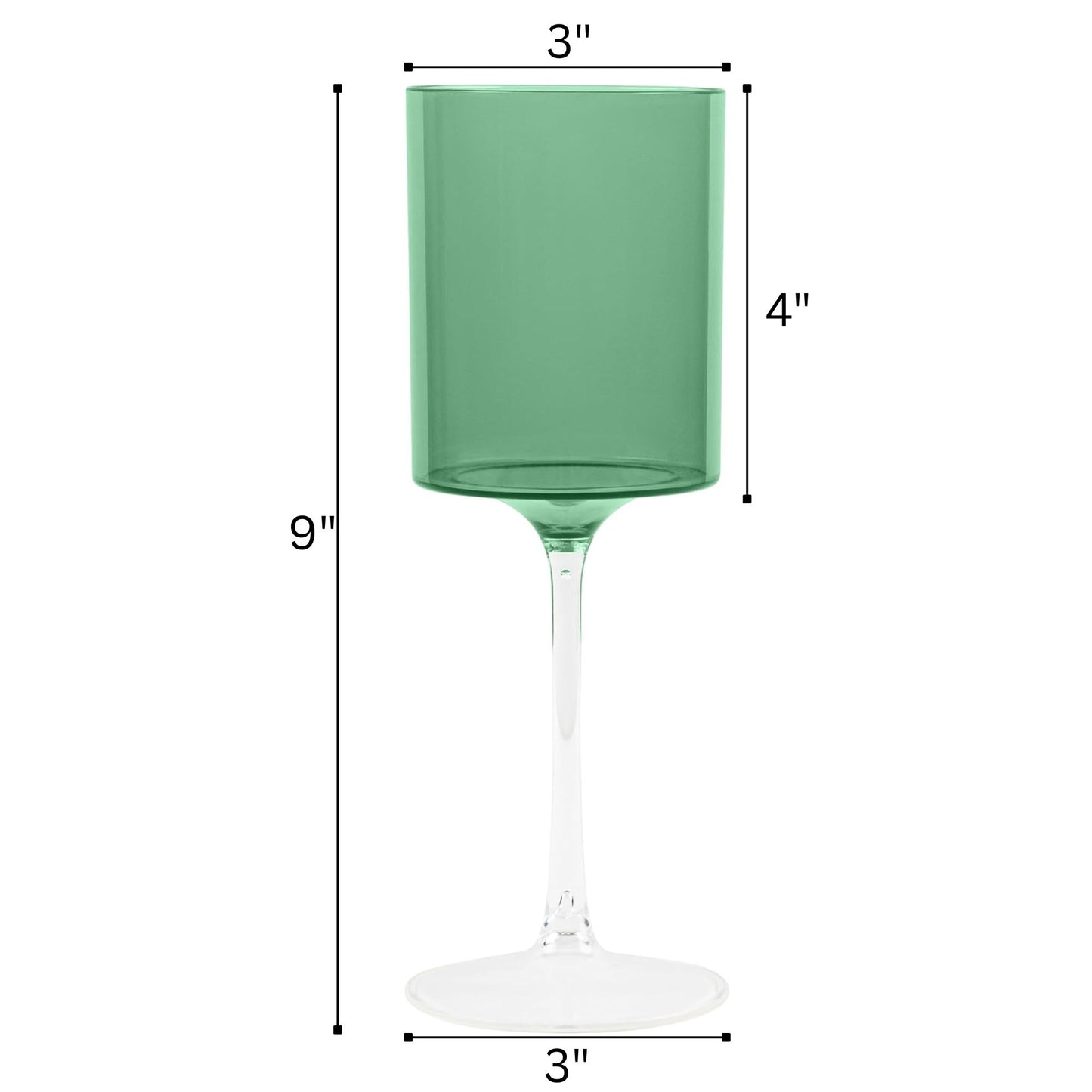 Two Tone 14 Oz Green /Clear Plastic Wine Goblets Wine Goblets SIMCHA Collection