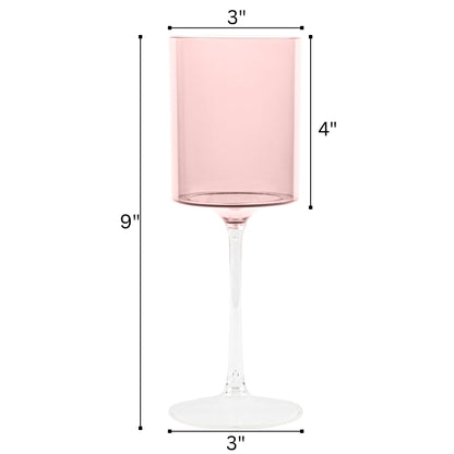 Two Tone 14 Oz Pink /Clear Plastic Wine Goblets Wine Goblets SIMCHA Collection