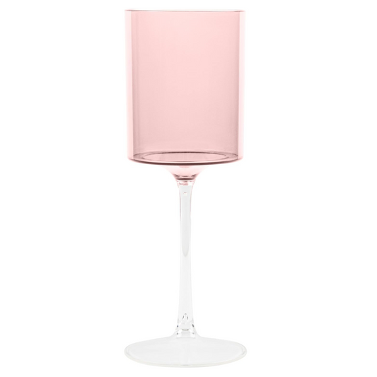 Two Tone 14 Oz Pink /Clear Plastic Wine Goblets Wine Goblets SIMCHA Collection