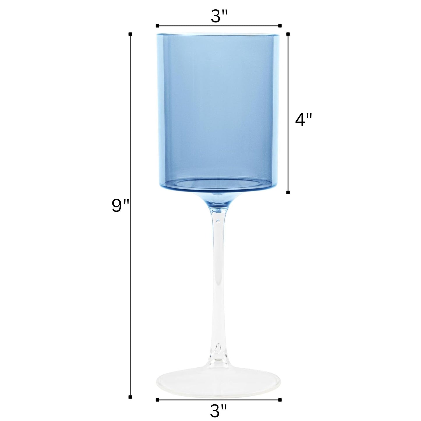 14oz Two Tone Blue/Clear Plastic Wine Goblets Wine Goblets SIMCHA Collection