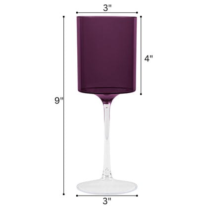 14oz Two Tone Purple/Clear Plastic Wine Goblets Wine Goblets SIMCHA Collection