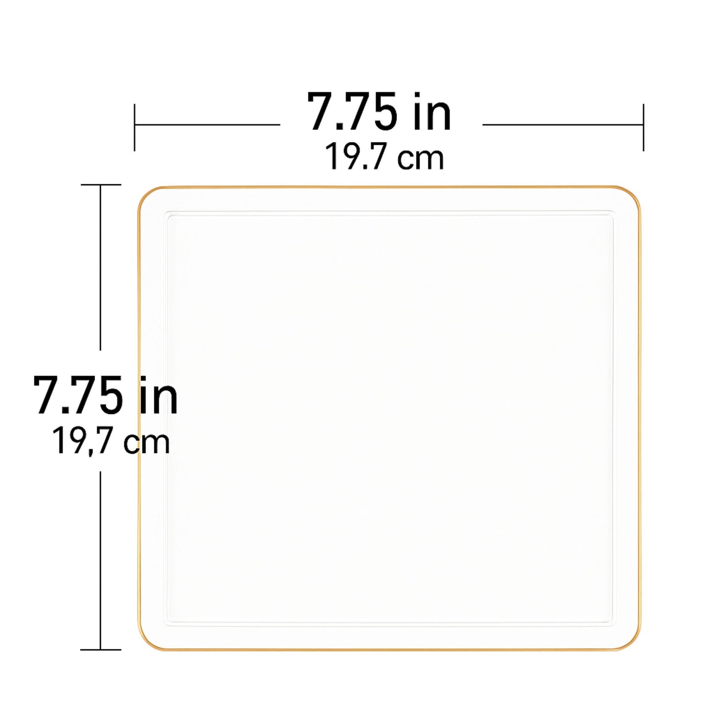 *BUY BULK* The Edge Collection Elegant Clear with Gold Rim Square Dinner Tableware COMBO Set Dinnerware Sets SIMCHA Collection