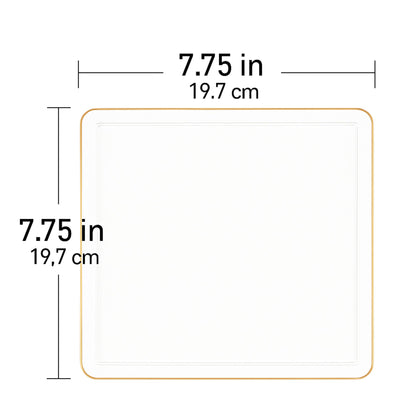 *BUY BULK* The Edge Collection Elegant Clear with Gold Rim Square Dinner Tableware COMBO Set Dinnerware Sets SIMCHA Collection