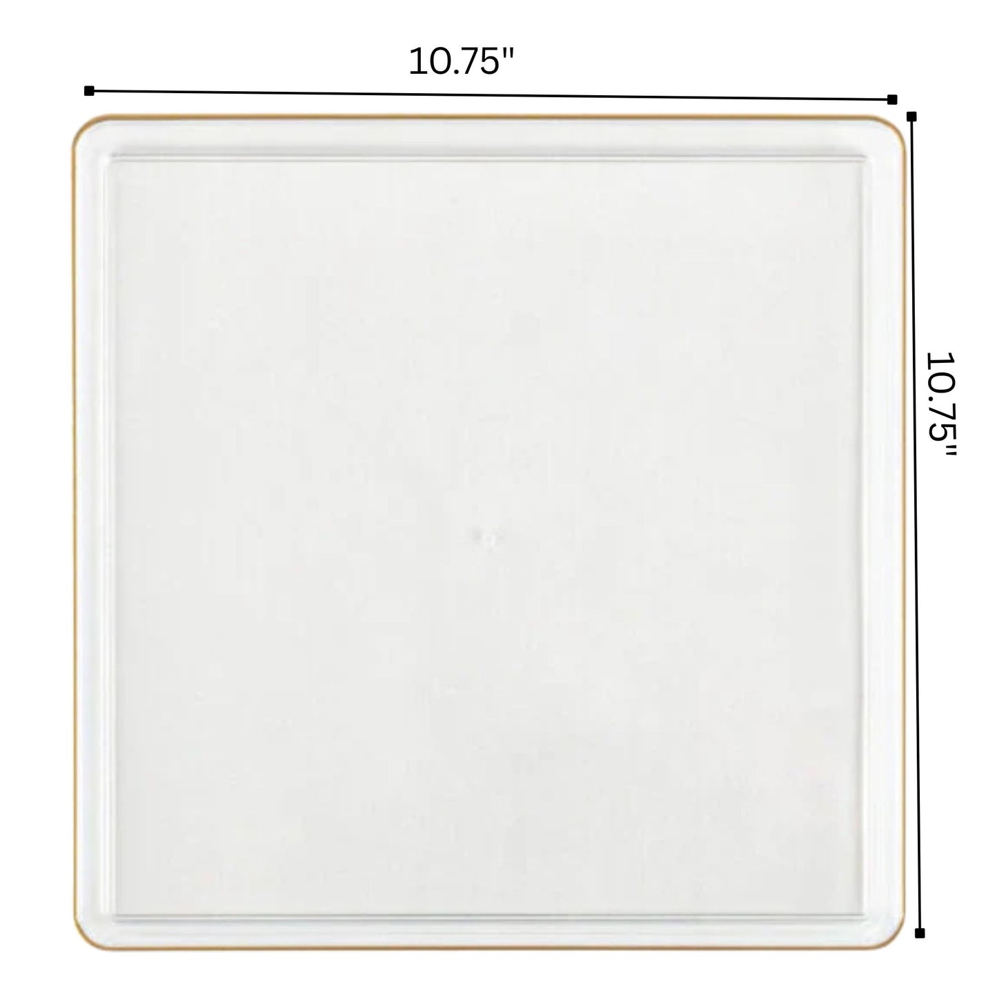 COMBO SET The Edge Collection 10.75" & 7.75" Square White With Gold Rim Plastic Dinnerware Combo Disposable Plates SIMCHA Collection