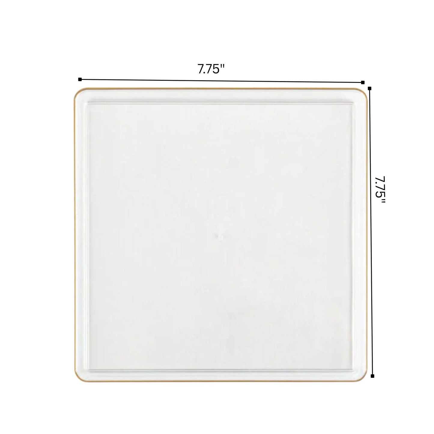 COMBO SET The Edge Collection 10.75" & 7.75" Square White With Gold Rim Plastic Dinnerware Combo Disposable Plates SIMCHA Collection