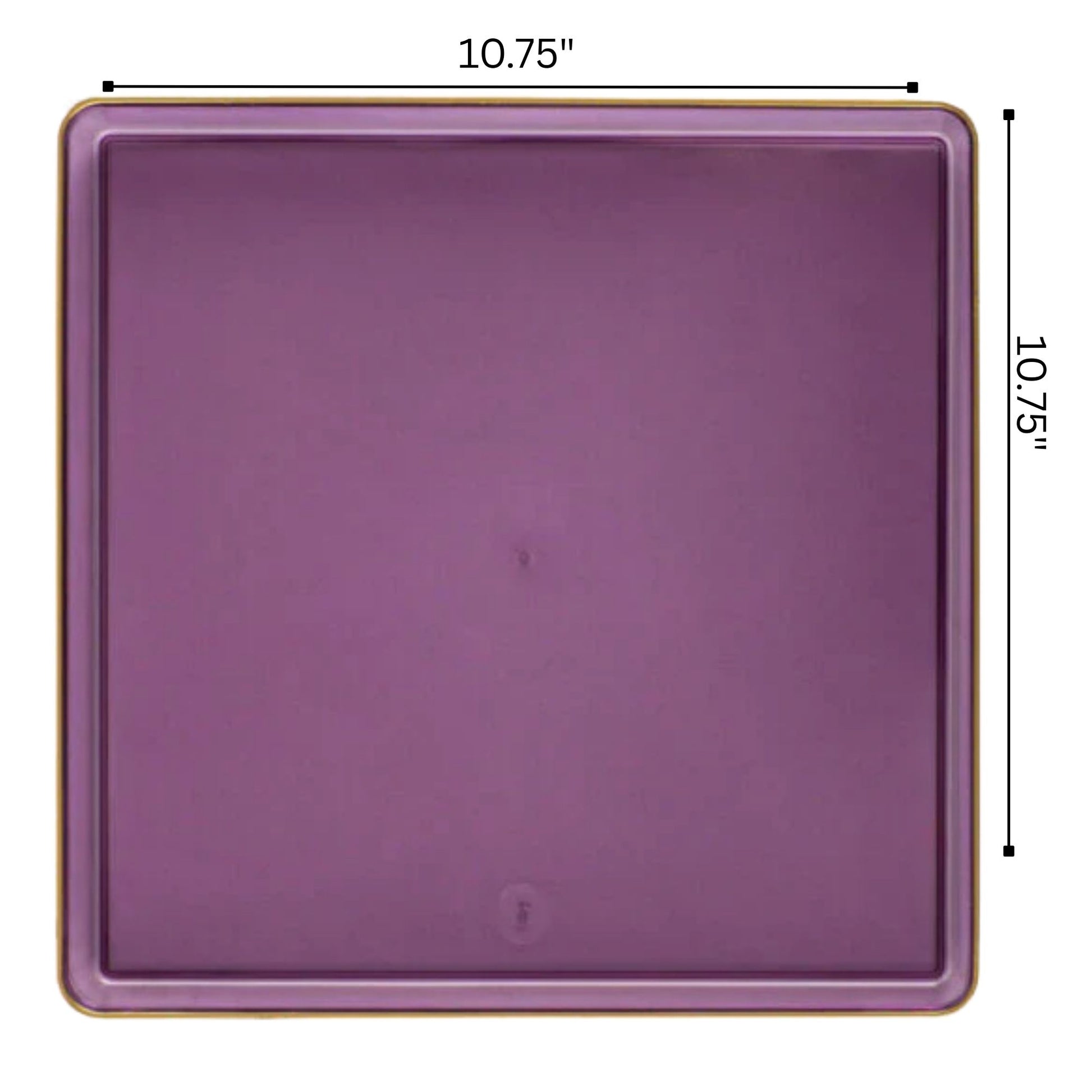 COMBO SET The Edge Collection 10.75" & 7.75" Square Purple With Gold Rim Plastic Dinnerware Combo Disposable Plates SIMCHA Collection
