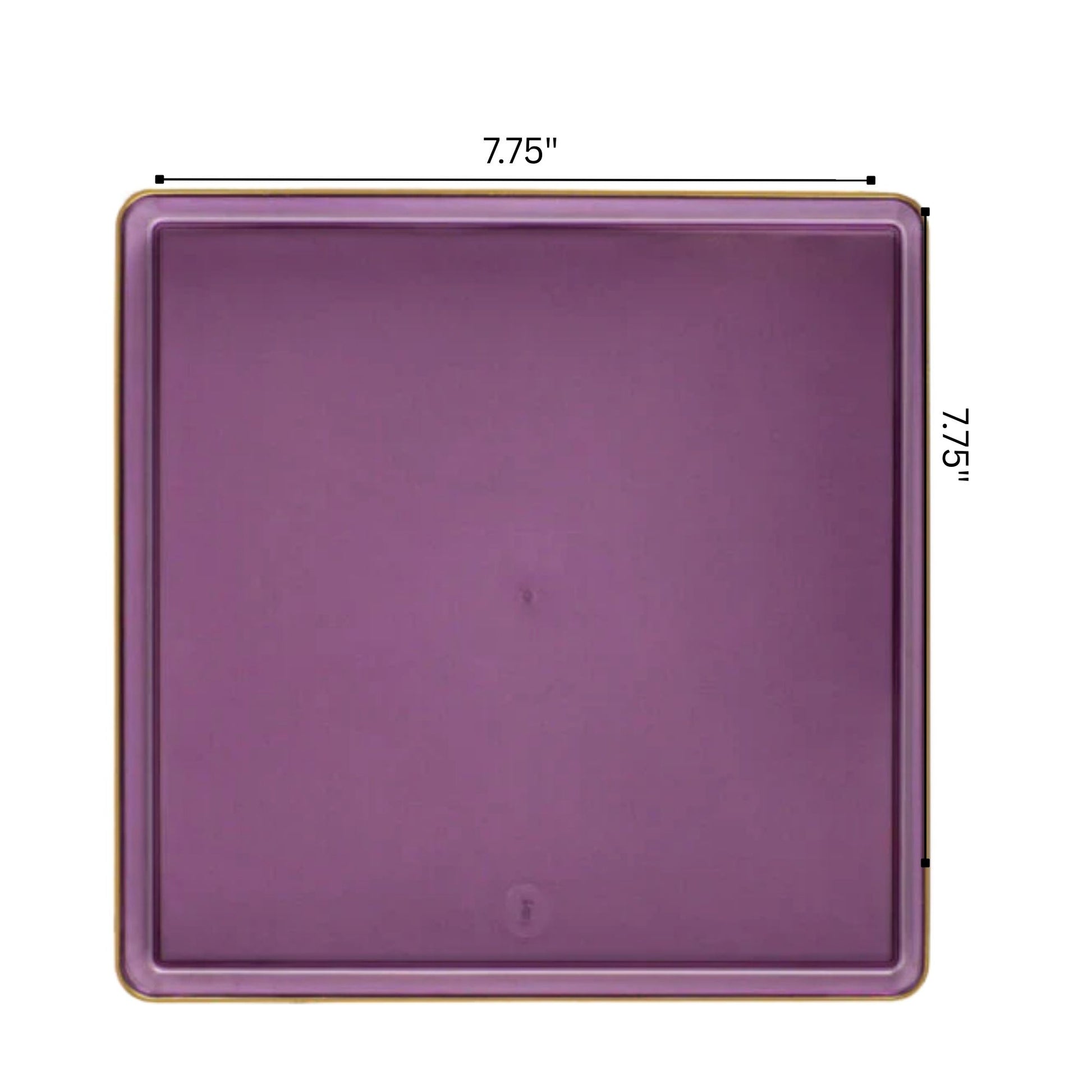COMBO SET The Edge Collection 10.75" & 7.75" Square Purple With Gold Rim Plastic Dinnerware Combo Disposable Plates SIMCHA Collection