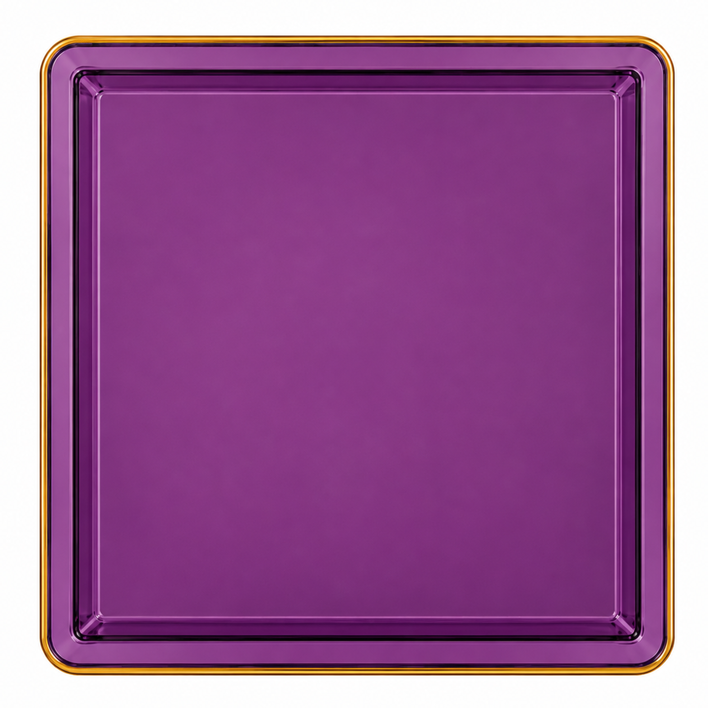 10.75"&7.75" Square Purple With Gold Rim Plastic Plates COMBO Set-Edge Combo Disposable Plates SIMCHA Collection