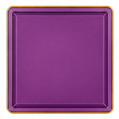 10.75"&7.75" Square Purple With Gold Rim Plastic Plates COMBO Set-Edge Combo Disposable Plates SIMCHA Collection