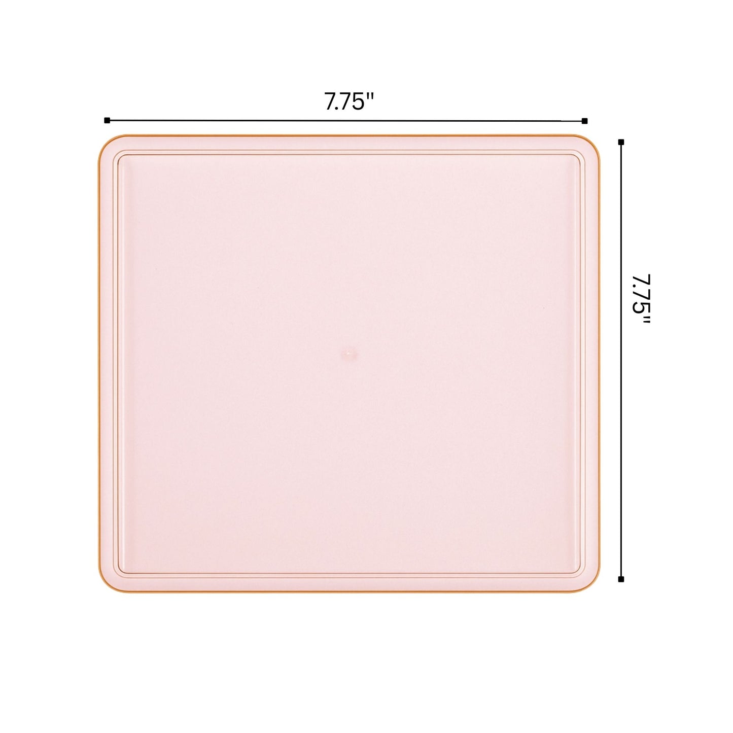 COMBO SET The Edge Collection 10.75" & 7.75" Square Pink With Gold RIme Plastic Dinnerware:20CT Combo Disposable Plates SIMCHA Collection