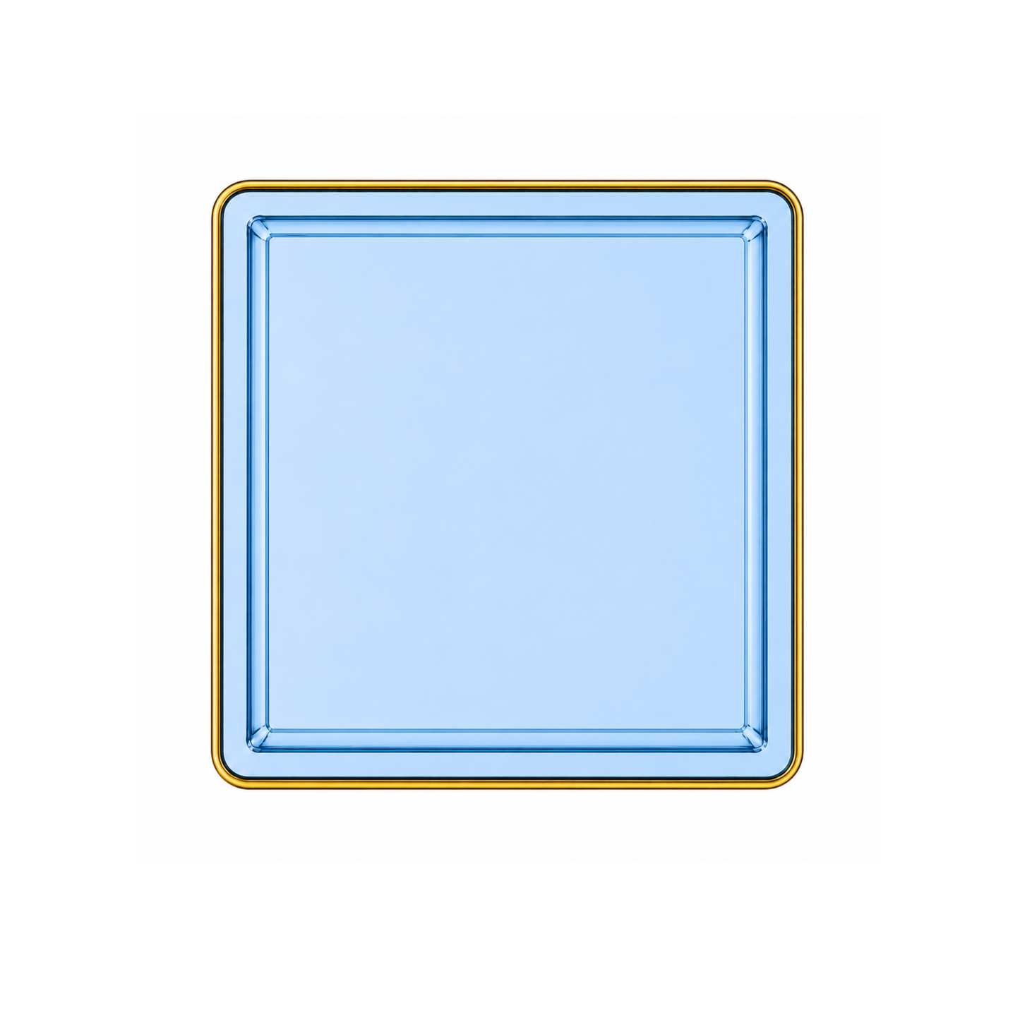 10.75"&7.75" Square Blue With Gold Rim Plastic Plates COMBO Set-Edge Combo Disposable Plates SIMCHA Collection