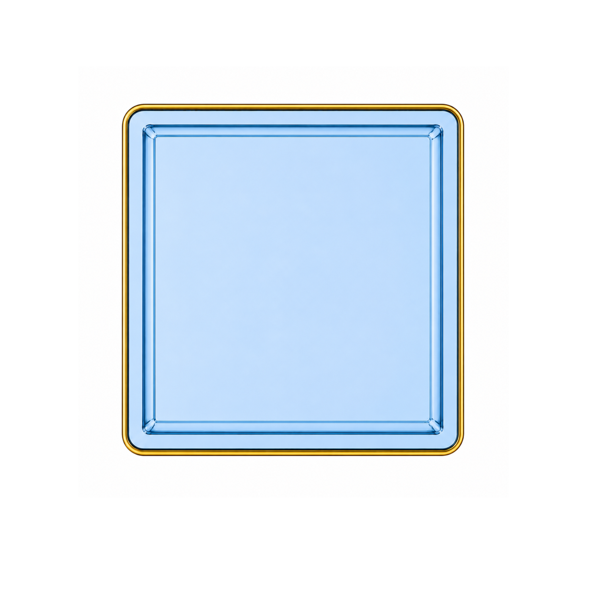 10.75"&7.75" Square Blue With Gold Rim Plastic Plates COMBO Set-Edge Combo Disposable Plates SIMCHA Collection