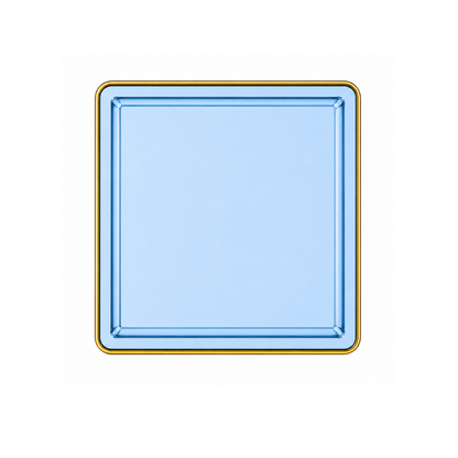 10.75"&7.75" Square Blue With Gold Rim Plastic Plates COMBO Set-Edge Combo Disposable Plates SIMCHA Collection