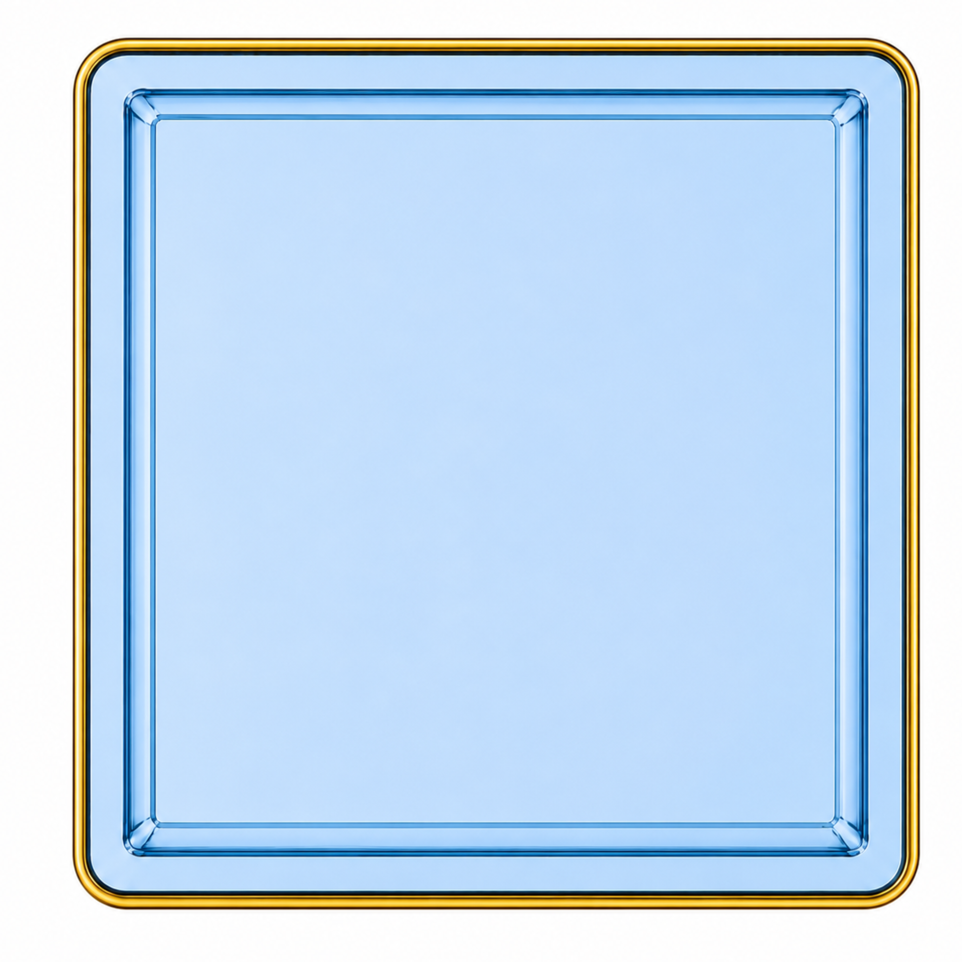 10.75"&7.75" Square Blue With Gold Rim Plastic Plates COMBO Set-Edge Combo Disposable Plates SIMCHA Collection