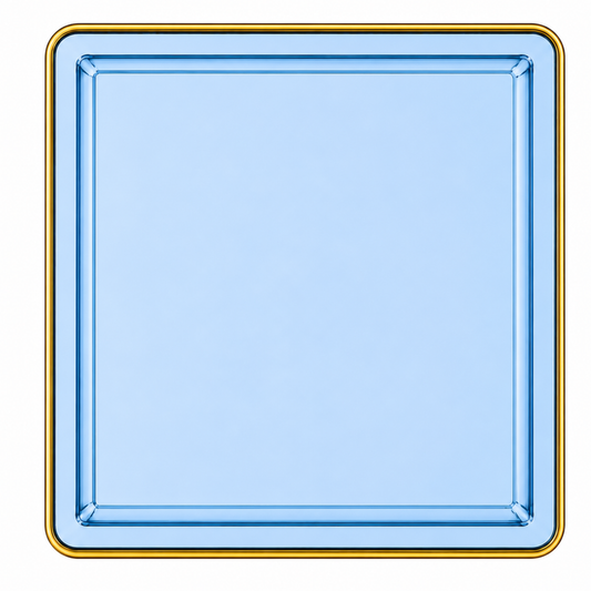 10.75"&7.75" Square Blue With Gold Rim Plastic Plates COMBO Set-Edge Combo Disposable Plates SIMCHA Collection