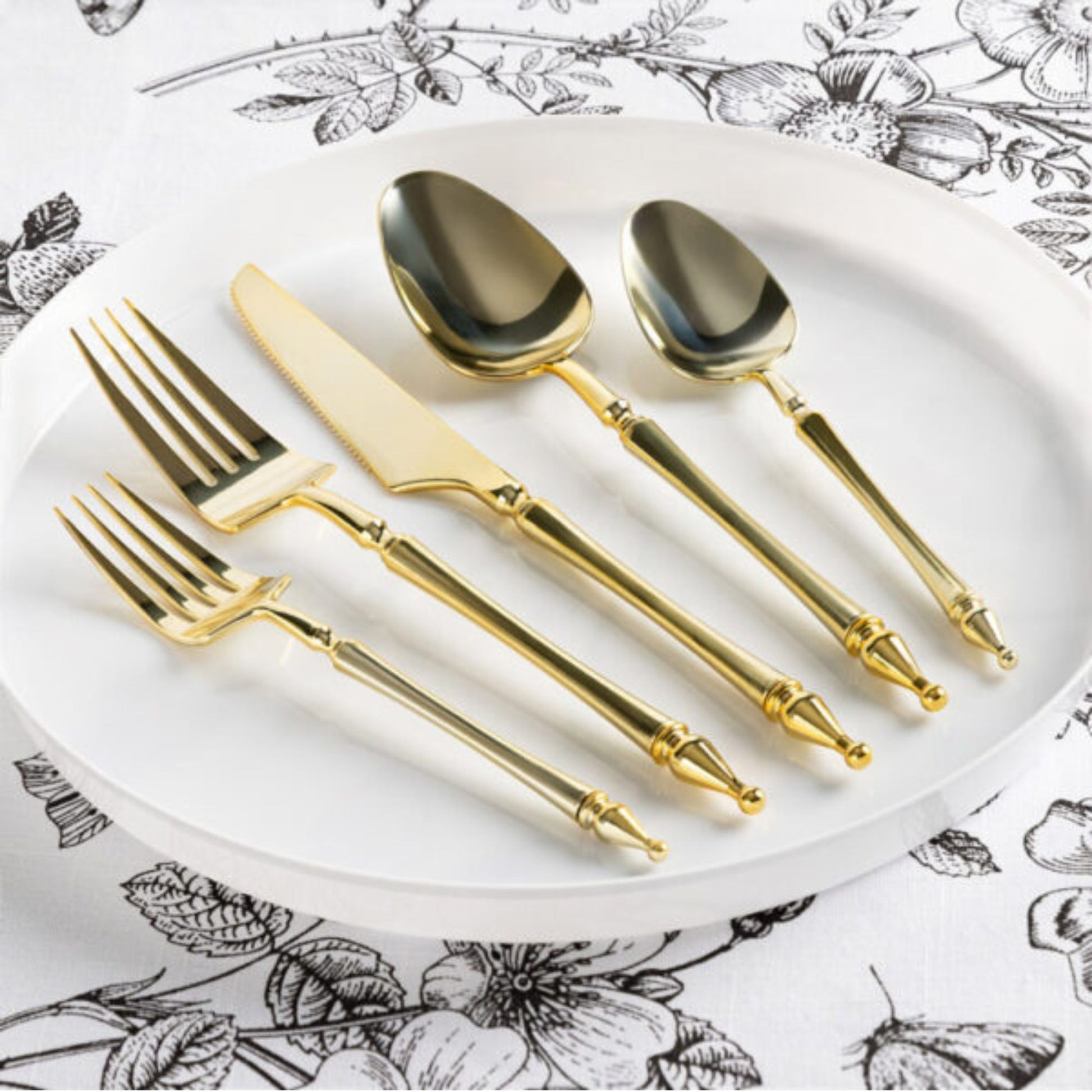 Majestic Flatware Plastic Gold Dinner Forks Disposable Forks Magestic