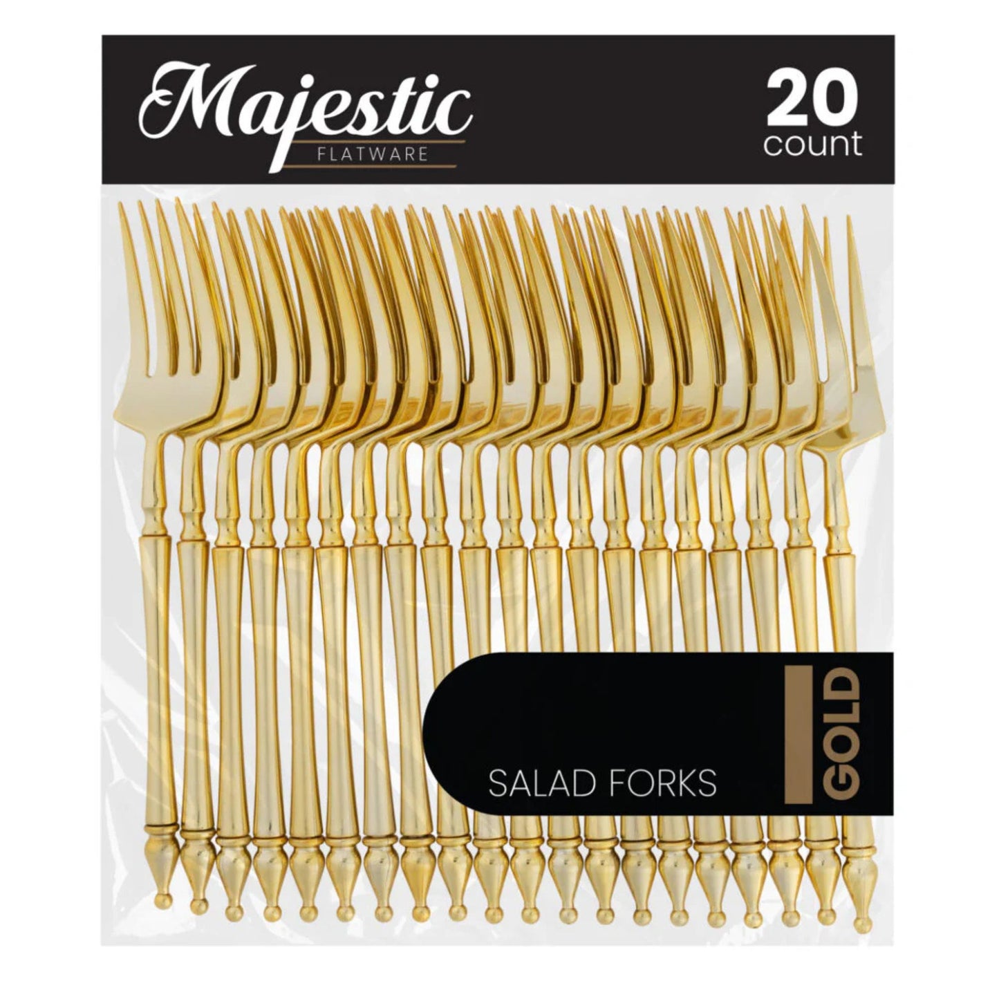 Majestic Flatware Plastic Gold Salad Forks Disposable Forks Magestic