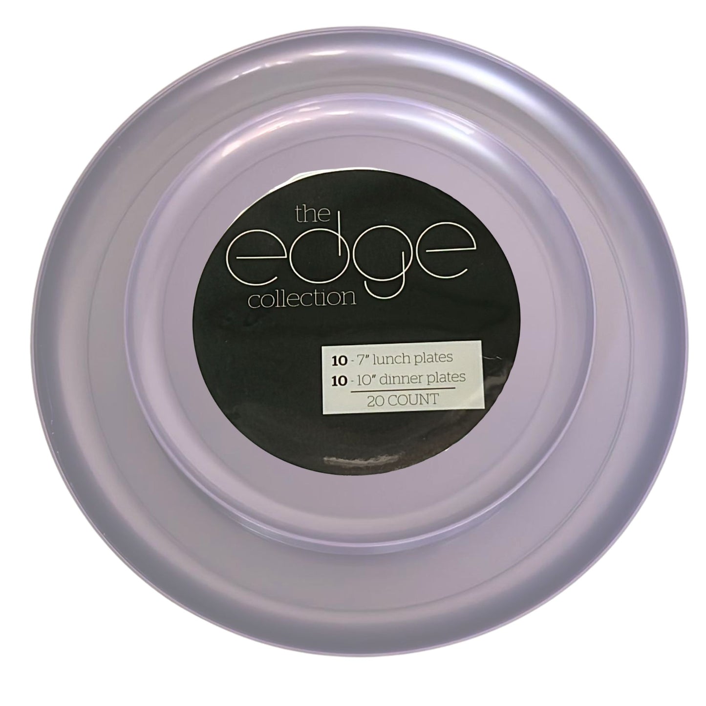 COMBO SET The Edge Collection 10" & 7" Pearlized Lavender Plastic Dinnerware Combo Disposable Plates SIMCA Collection
