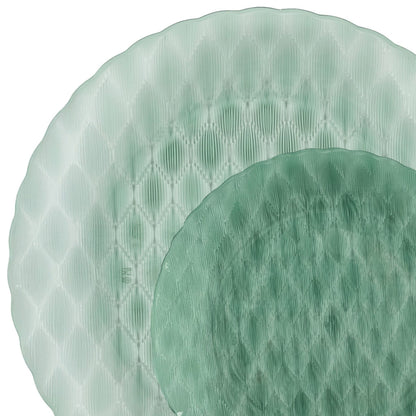 10"&7" Green Plastic Plates Combo Set:Timeless