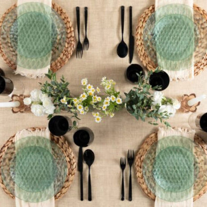 10"&7" Green Plastic Plates Combo Set:Timeless