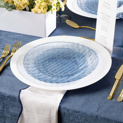 10"&7" Blue Plastic Plates Combo Set:Timeless
