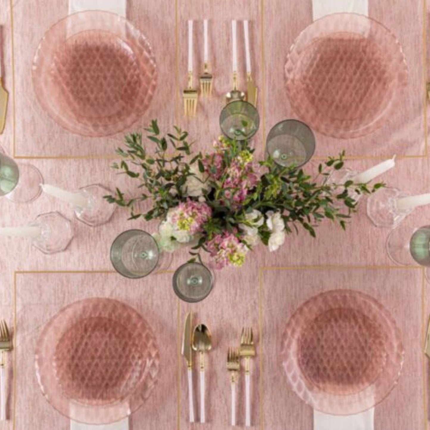 10"&7" Rose Plastic Plates Combo Set:Timeless