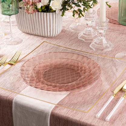 10"&7" Rose Plastic Plates Combo Set:Timeless