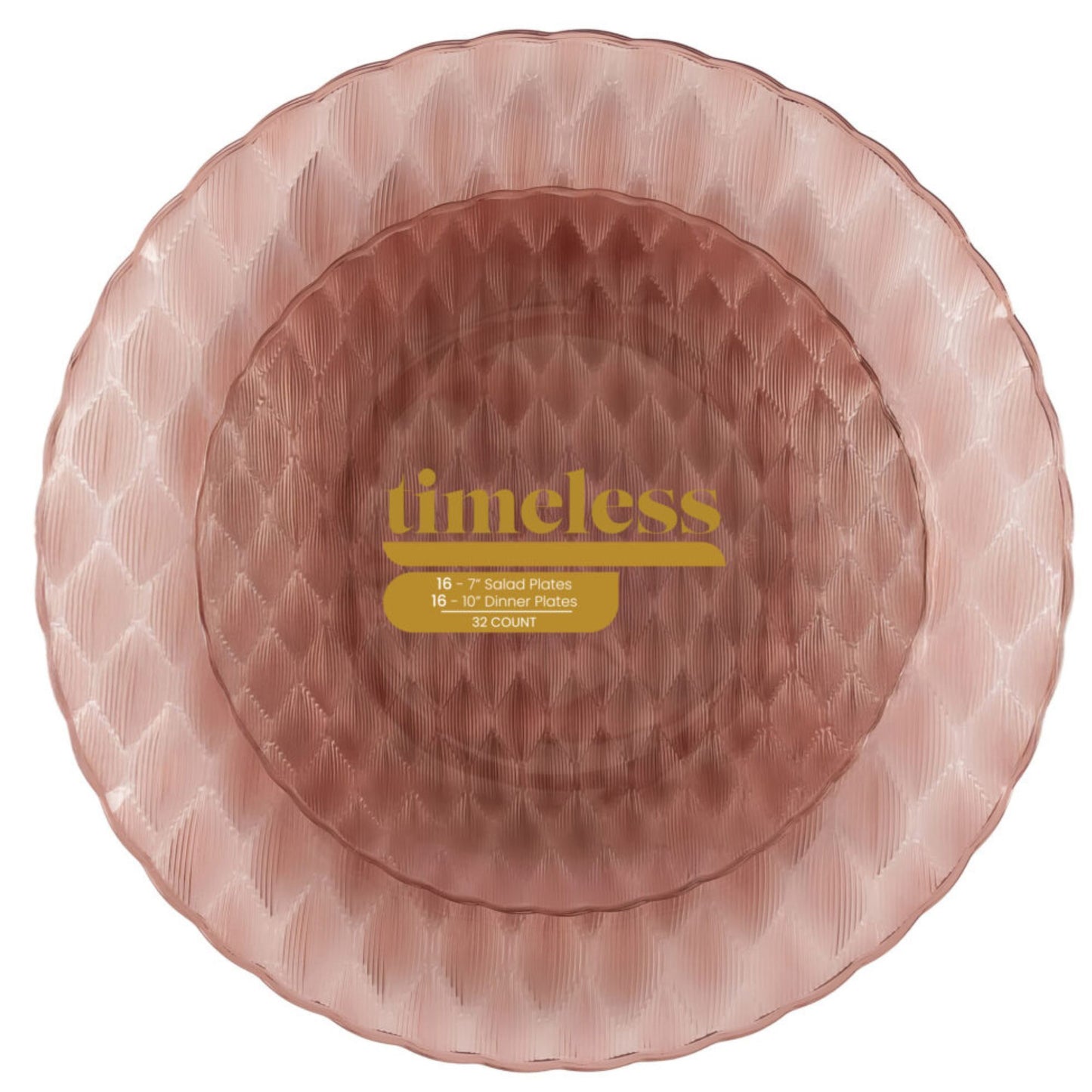 10"&7" Rose Plastic Plates Combo Set:Timeless