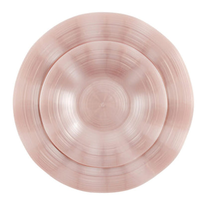 COMBO SET Ribbed Collection 10" & 7" Pink Pearl Plastic Dinnerware Combo Disposable Plates SIMCHA Collection