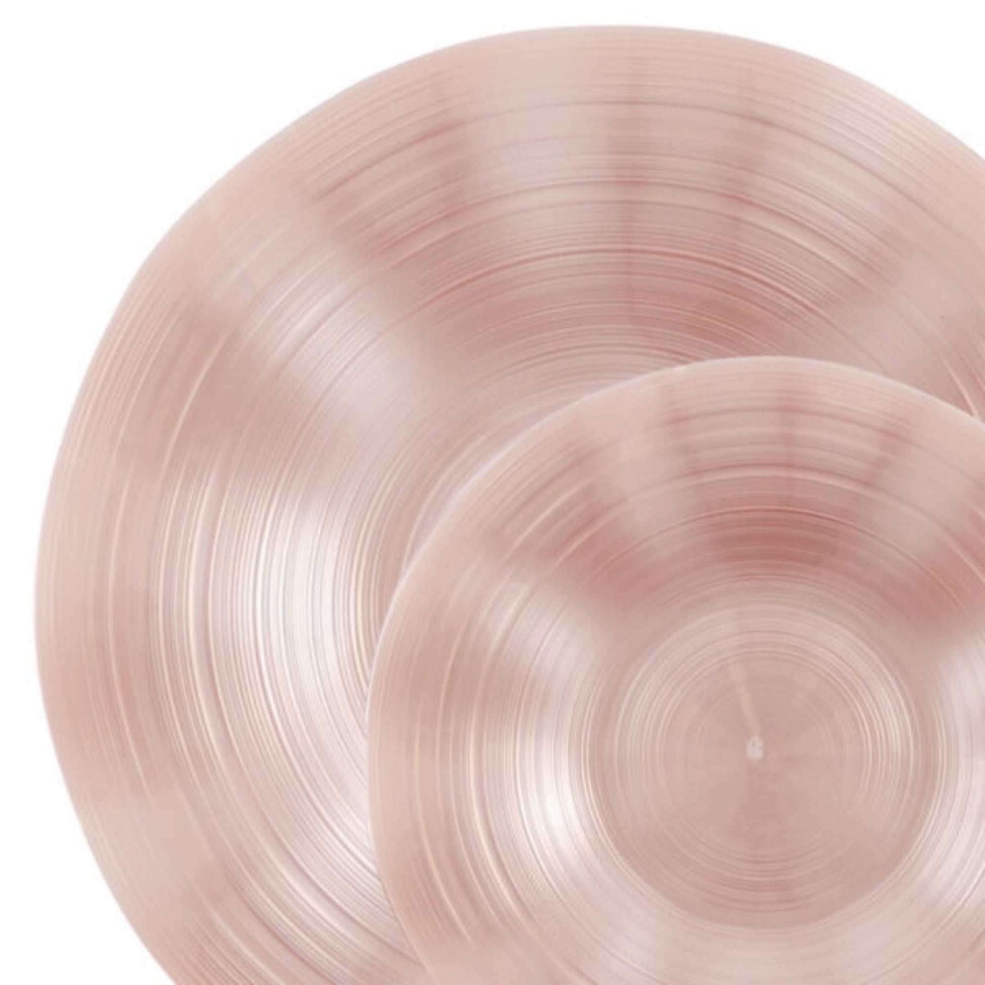 COMBO SET Ribbed Collection 10" & 7" Pink Pearl Plastic Dinnerware Combo Disposable Plates SIMCHA Collection