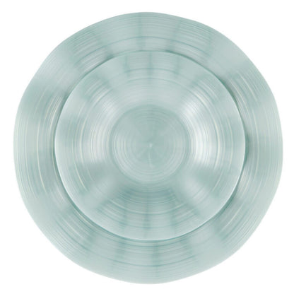 COMBO SET Ribbed Collection 10" & 7" Teal Pearl Plastic Dinnerware Combo Disposable Plates SIMCHA Collection