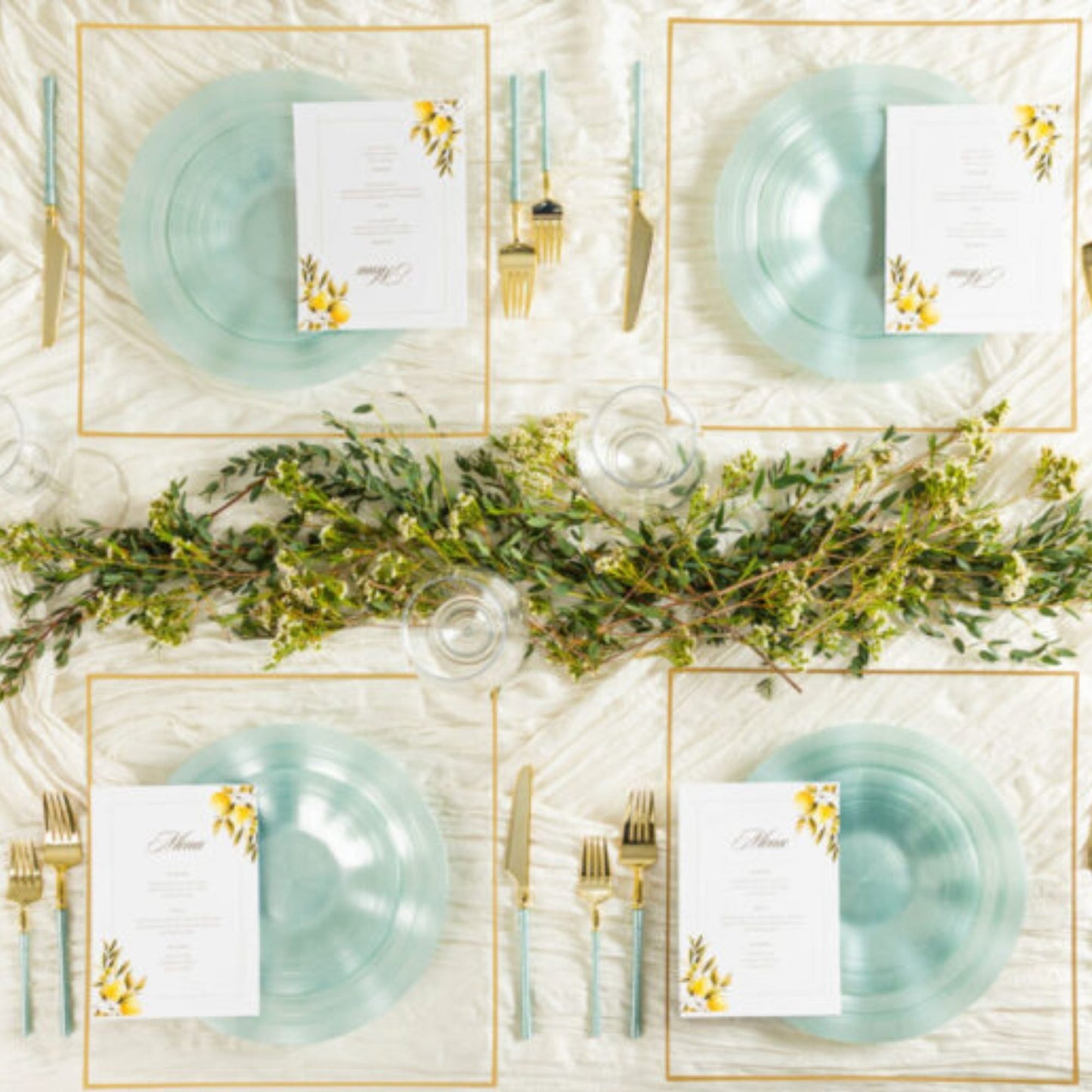 COMBO SET Ribbed Collection 10" & 7" Teal Pearl Plastic Dinnerware Combo Disposable Plates SIMCHA Collection