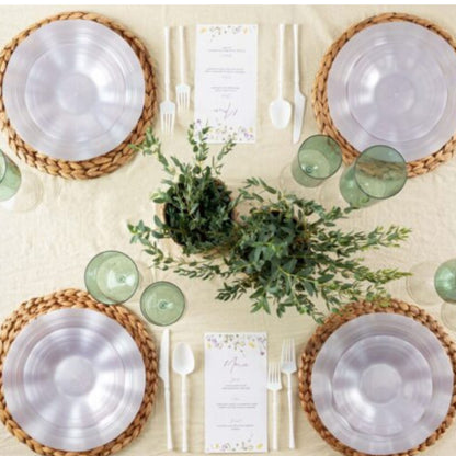 COMBO SET Ribbed Collection 10" & 7" Lavender Pearl Plastic Dinnerware Combo Disposable Plates SIMCHA Collection
