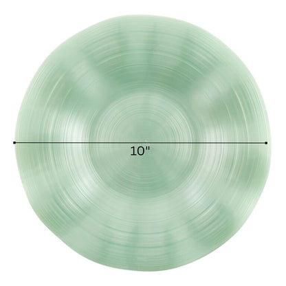 COMBO SET Ribbed Collection 10" & 7" Green Pearl Plastic Dinnerware Combo Disposable Plates SIMCHA Collection