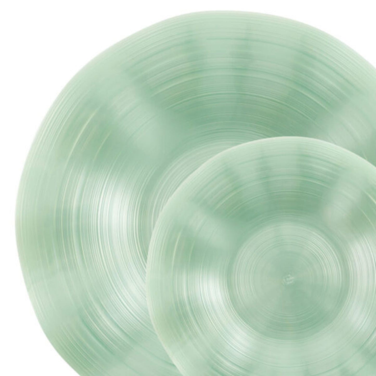 COMBO SET Ribbed Collection 10" & 7" Green Pearl Plastic Dinnerware Combo Disposable Plates SIMCHA Collection