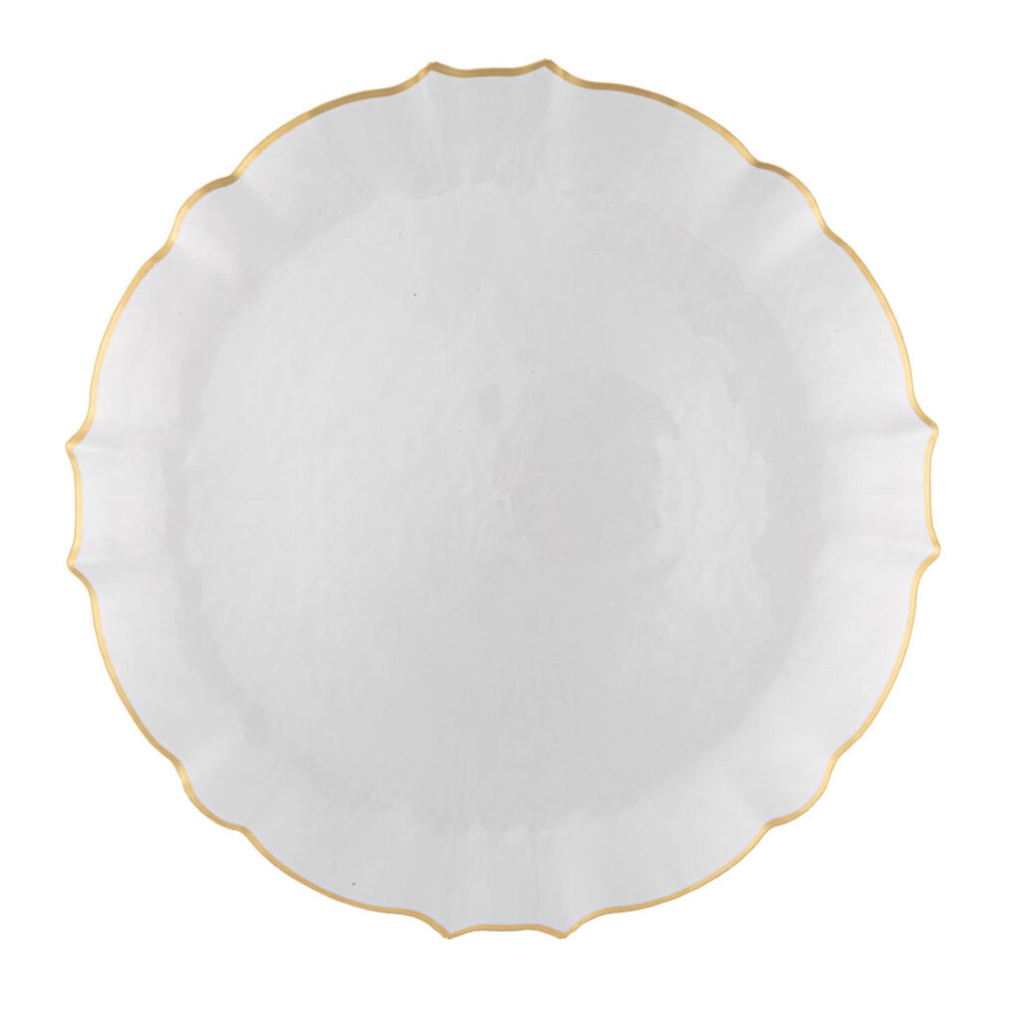 10.25"&7.5" Pearl with Gold Rim Plastic Plates Combo Set: Aristocratic Combo Disposable Plates SIMCA Collection