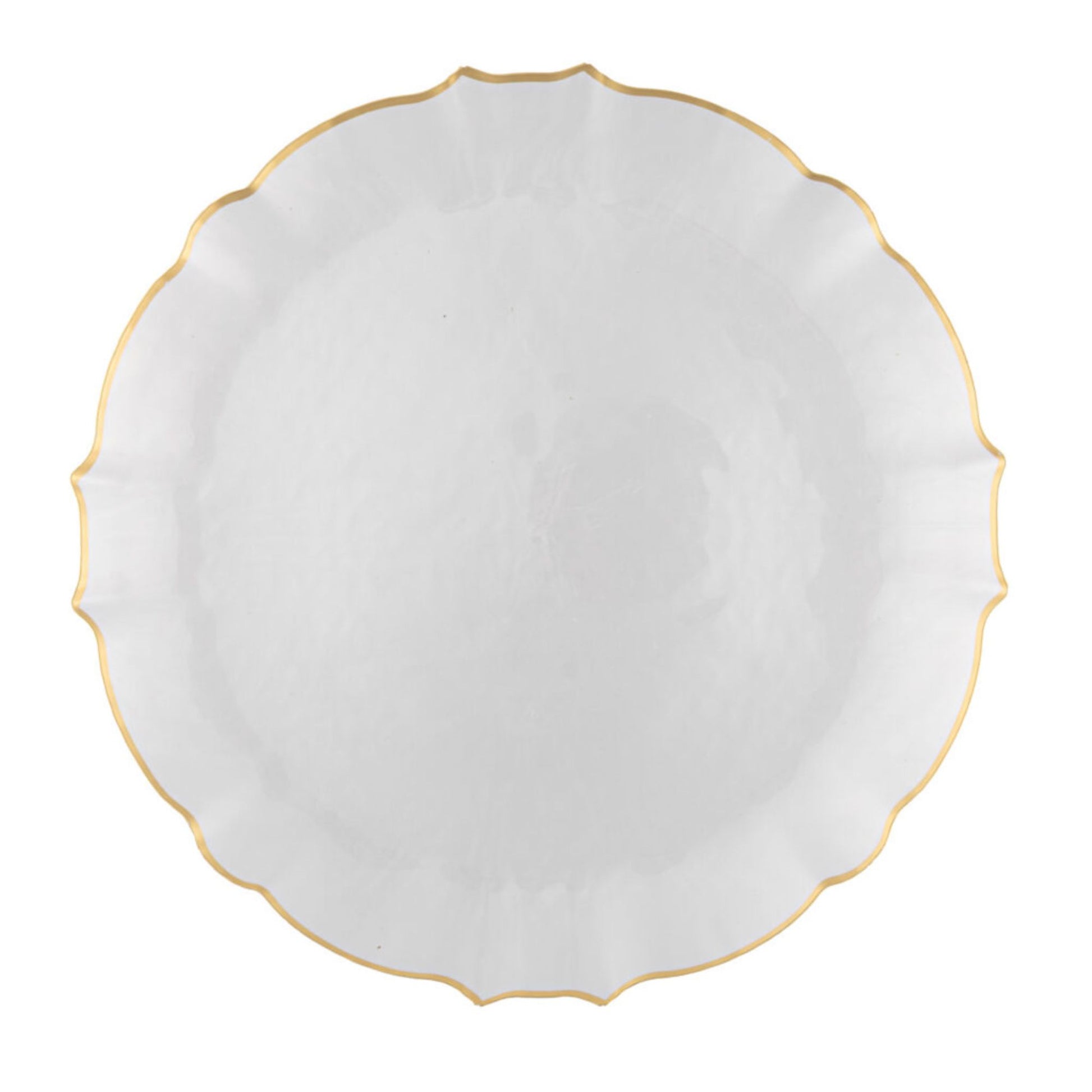 10.25"&7.5" Pearl with Gold Rim Plastic Plates Combo Set: Aristocratic Combo Disposable Plates SIMCA Collection