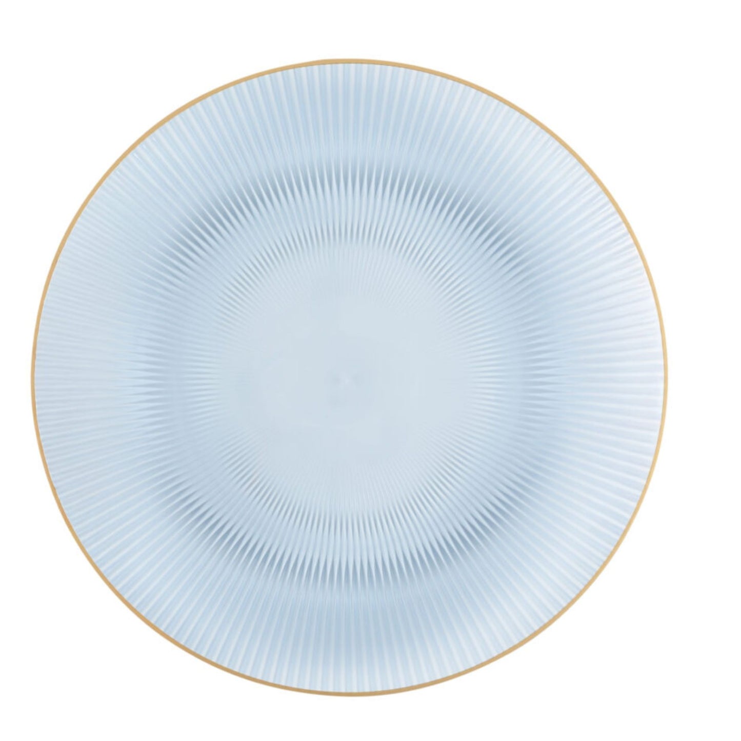 9"&7" Blue Transparent with Gold Rim Plastic Plates Combo Set: Glass Design Combo Disposable Plates SIMCA Collection