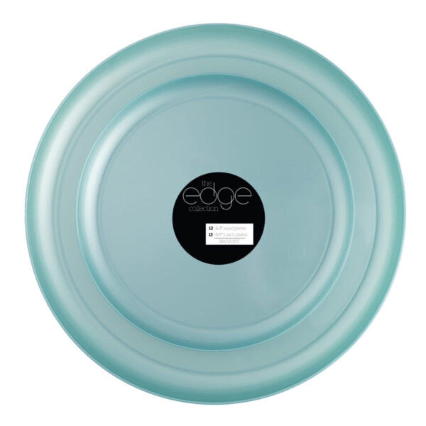 6.3"&8.6" Teal Pearl Disposable Plastic Plates COMBO Set-Edge